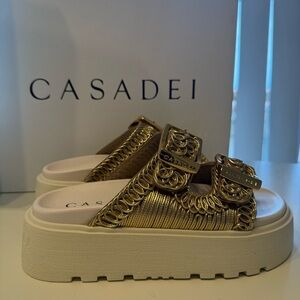 Casadei ‘Birky Ale’ Metallic Gold Women's Sandals